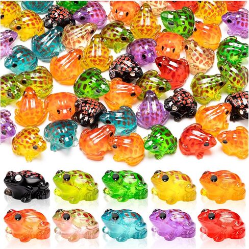 40PCS Luminous Mini Resin Frog 10 Colors Tiny Frog for Craft in Saudi Arabia