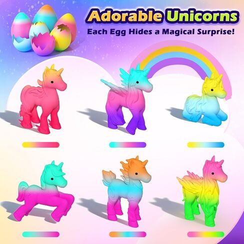 Unicorn Hatching Rainbow Eggs for Kids 6 PCS Unicorn Toys for Girls Age 3-8 in Kuwait
