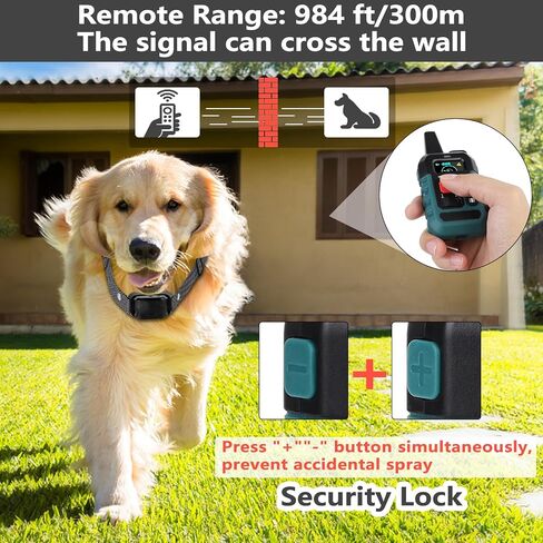 Citronella Bark Collar for Dogs with Remote, No Shock, 1000ft Range (Green) in Kuwait