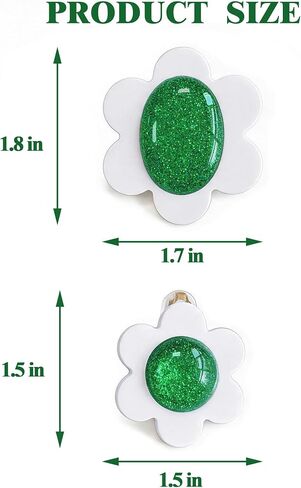 White Green Flower Earrings with Brooch for Women Girls Princess Costume Accessories Large Cosplay Earrings for Daisy in Kuwait