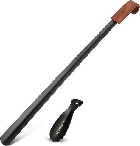 ZOMAKE Metal Shoe Horn,Extra Long Handle Shoe Horn for Seniors 28.3" with Travel Shoe Horn for Men Women 7.5" in Kuwait