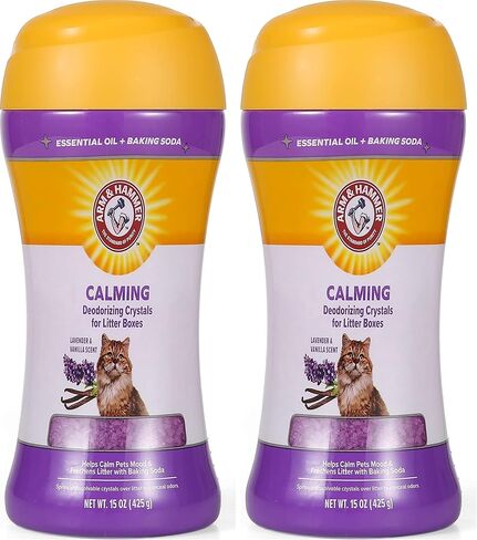 Arm & Hammer Cat Litter Deodorizing Crystals with Baking Soda, Odor Neutralizer, Dissolving Litter Box Deodorizer for Cat Litter Odor Control, Lavender and Vanilla Scent, 15 Oz - 2 Pack in Saudi Arabia