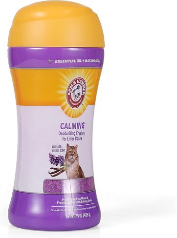 Arm & Hammer Cat Litter Deodorizing Crystals with Baking Soda, Odor Neutralizer, Dissolving Litter Box Deodorizer for Cat Litter Odor Control, Lavender and Vanilla Scent, 15 Oz - 2 Pack in Saudi Arabia