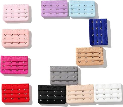 Red Snail 12PCS Bra Extenders 2 Hook - Multicoloured Bra Extenders, Convenient Women's Bra Extender in Kuwait