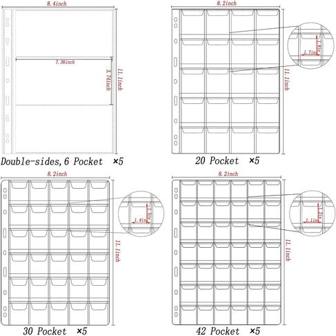 460 Coin Pockets & 30 Sleeves Paper Money Collection Album Book Holder in Kuwait