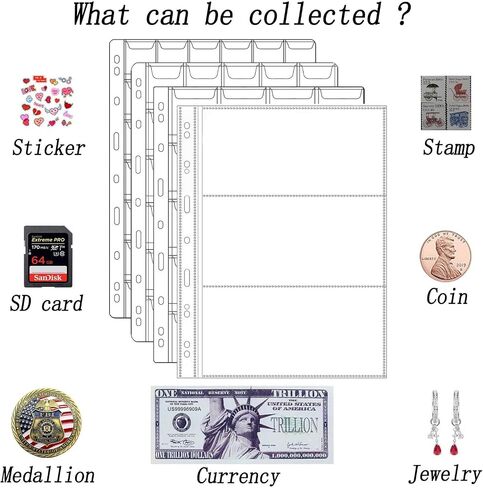 460 Coin Pockets & 30 Sleeves Paper Money Collection Album Book Holder in Kuwait