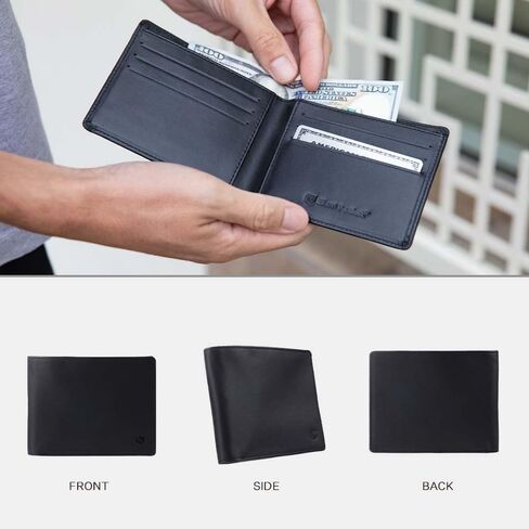 SLNT Leather RFID Blocking Passport Wallet - 4 Card Slots & Passport Slot, Clean, Sleek, Stylish, Minimal Design - For Travel, Prevents Hacking & Identity Theft (Simple Style, Black) in Saudi Arabia