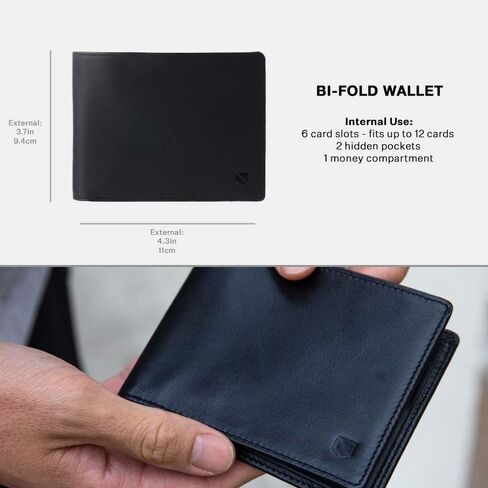SLNT Leather RFID Blocking Passport Wallet - 4 Card Slots & Passport Slot, Clean, Sleek, Stylish, Minimal Design - For Travel, Prevents Hacking & Identity Theft (Simple Style, Black) in Saudi Arabia