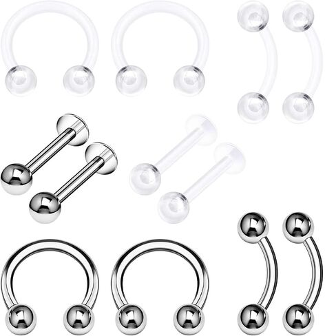Bioplastic ear tragus earrings 16 Gauge Ball Eyebrow Helix Lobe Lip Earrings Cartilage Jewelry See More Sizes and Colors in Saudi Arabia