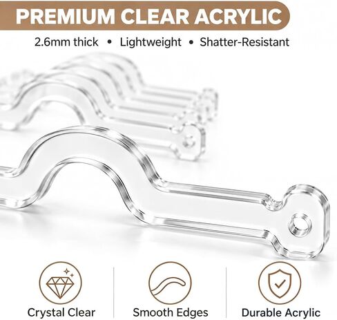 10 Pack Rearview Mirror Charm Hangers, Clear Acrylic Car Ornament Hooks for Hanging Pendants, Charms, Crystals & Decorations, DIY Car Mirror Accessories in Kuwait
