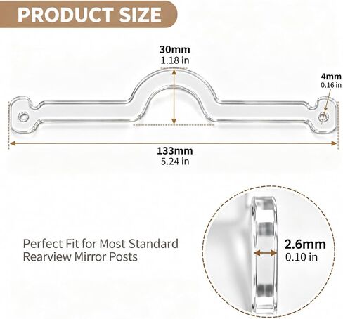 10 Pack Rearview Mirror Charm Hangers, Clear Acrylic Car Ornament Hooks for Hanging Pendants, Charms, Crystals & Decorations, DIY Car Mirror Accessories in Kuwait