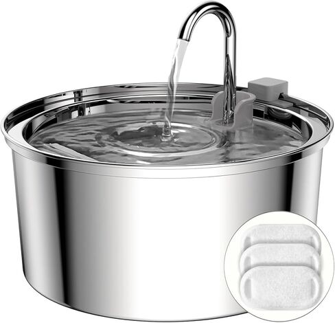 Tomxcute Cat Water Fountain Stainless Steel, 108oz/3.2L Pet Fountain in Kuwait