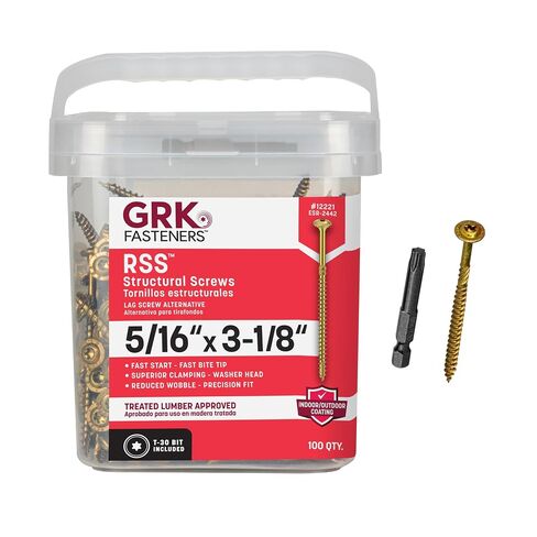 GRK 772691122216 5/16" x 3-1/8" Fasteners 12221 RSS Screws 100CT, Gold, 100 Count in Kuwait