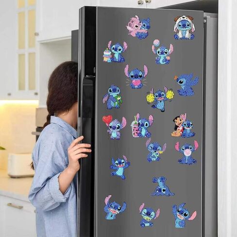 nekpiahu 30 Pcs Diamond Painting Magnets Watercolor Diamond Art Magnet Kits for Adults 5D Rhinestone Refrigerator Magnetic Sticker for DIY Crafts Fridge Gifts in Kuwait