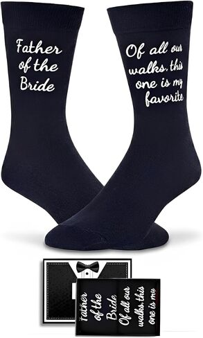 Zmart Funny Father of The Bride Gifts For Father in Law, Father of the Bride Socks Wedding Socks For Men Funny Dress Socks in Kuwait