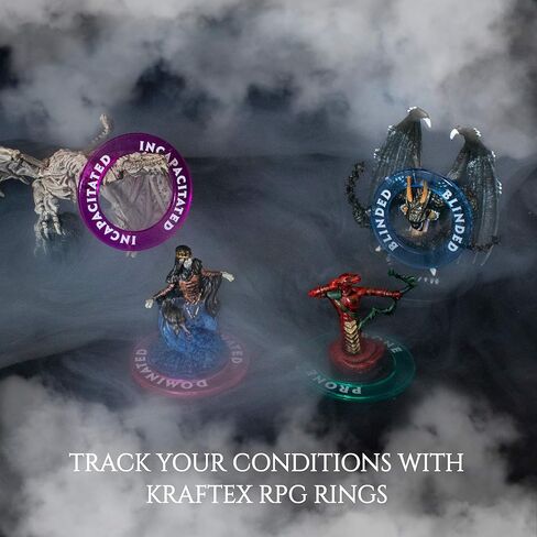 DND Condition Rings [96pcs]: Accessories for Dungeon Masters to Track Spell Effects. Condition Markers D&D Accessories use as DND Tokens, Ring Status Markers or DM Tools. in Saudi Arabia