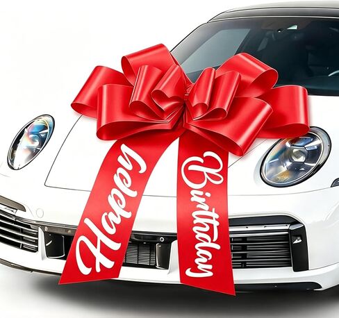 Lukinuo Pink Big Happy Birthday Car Bow 30 Inch Giant Gift Wrapping Bow for Large Gift Car Birthday Decoration in Saudi Arabia