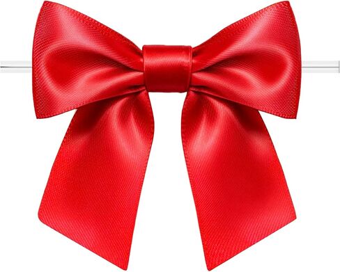 60 Pack Twist Tie Bows 3.3‘’ Craft Bows Satin Ribbon Bow for Gift Wrapping, Treat Bags, Party Favors & Craft Decoration Light Pink in Saudi Arabia