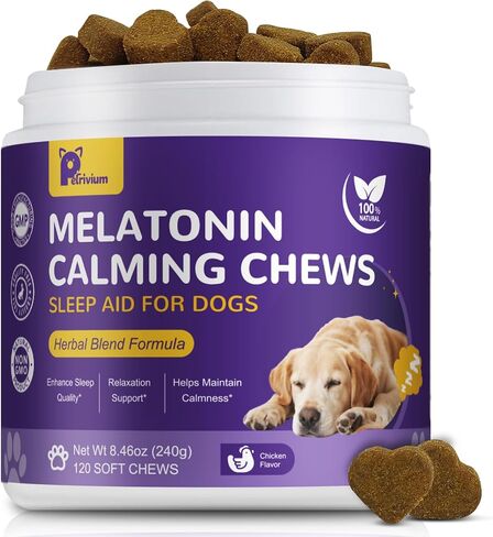 Melatonin for Dogs - Dog Sleep Aid Calming Chews for Small and Large Dogs - Natural Hemp Dog Sleep Aid, Puppy Sleeping Pills for Anxiety, Stress, Separation, Barking, Fireworks,150 ct in Kuwait