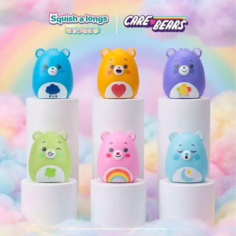 Squish-a-longs Care Bears Mini-Squish + Accessory 6-Pack (Grumpy Bear, Tenderheart Bear, Good Luck Bear, Harmony Bear, Bedtime Bear, Cheer Bear) in Saudi Arabia