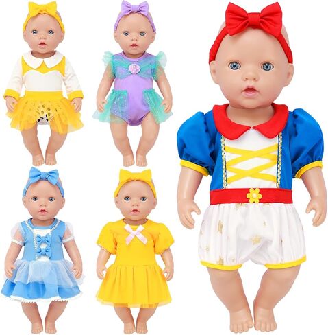 ECORELF 5 Sets Baby Doll Clothes, Princess Outfits for 14 16 Inch Dolls in Kuwait
