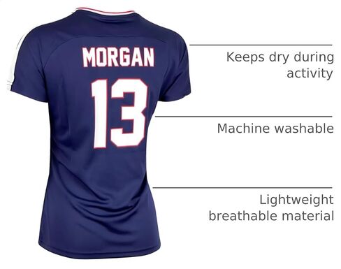 USWNT Player T Shirt Blue, Girls’ Official U.S. Women’s National Soccer Team Association USA Flag Football Tee Top Alex Mor in Kuwait