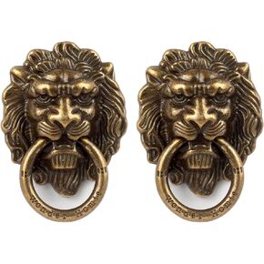 [2 Pack] Lion Head Cell Phone Ring Holder Stand, Finger Ring Kickstand with Polished Metal Phone Grip, Smartphone Accessories（Bronze）