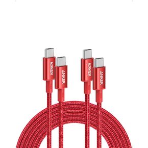 كابل Anker USB C 100 واط (10 أقدام، 2 حزمة)، كابل USB C جديد من النايلون إلى USB C 2.0، شاحن من النوع C شحن سريع لأجهزة MacBook Pro 2020، iPad Pro 2020، iPad Air 4، Galaxy S20 Plus S9، Pixel، Switch، والمزيد