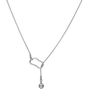 Buyongwant Irregular Long Necklace Y2k Cool Style Geometric Ball Pendant Adjustable Necklace for Women's Jewelry Gifts 23.6 Inch