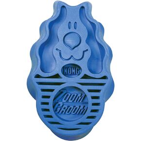 KONG - ZoomGroom - Dog Brush for Grooming and Shampooing - Blue Brush for Large Dogs