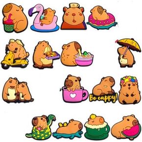 MONRADO 16PCS Capybara Shoe Charms, Shoe Decoration Party Gifts for Boys Girls Kids Women, Men