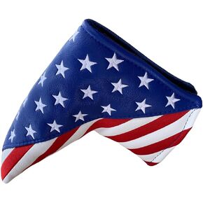 Stars and Stipes Golf Putter Cover Golf Blade Putter Headcover Magnetic Premium Putter Head Cover for Most Blade Putters Protect Golf Clubs