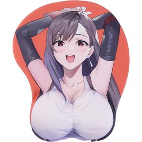 لوحات ماوس Tifa Orange Anime لوحات ماوس ثلاثية الأبعاد للألعاب من Boob Oppai ذات اتجاهين (MP-Tifa C)