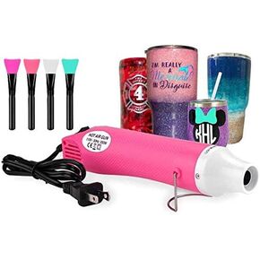 5PCS Bubble Buster Tool for Making Epoxy Glitter Tumblers,Protable Heat Gun for DIY Acrylic Resin Cups Tumblers to Remove Air Bubbles,Magic Epoxy Brushes for Even Smooth (Pink) in Kuwait