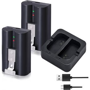 2-Pack 6040mAh Replacement Battery with Charger Station for Ring-Doorbell Camera 2/3/4, Spotlight Camera and Stick Up Cam, Rechargeable Upgraded Lithium Li-ion Batteries 3.65V Camera Indoor