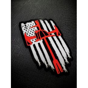 American Flag Axe Halligan Helmet Cross Firefighter Fireman Fire Maltese Decal (2 Pack 5")
