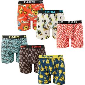 Men's Boxer Briefs - 6 Pack Multi-Colored Printed Boxer Briefs for Men - Breathable Soft Mens Boxer Briefs Pack