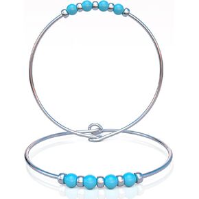 أقراط فيروزية للنساء من الفضة الإسترليني عيار 925 أقراط متدلية مضادة للحساسية أقراط متدلية متدلية هدايا للنساء in Kuwait