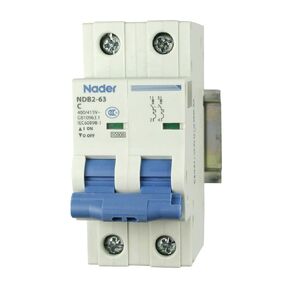 ASI AC Miniature Circuit Breaker - 2 Pole DIN Rail Mount 20 Amp 480 Volt Unit with Shock-Proof Terminations, Trip Curve C, L1, L2 and Neutral Single-Phase Circuits