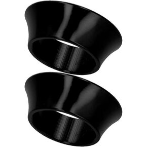 Dilwe 2Pcs 15mm Taper Washer CNC Aluminum Alloy Front Fork Tapered Spindle Spacer Round(Black) and Spare Parts