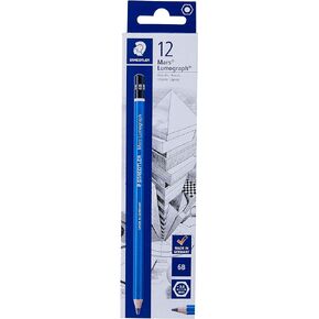 Staedtler Mars Lumograph Black Art Pencils, Presharpened #2B Artist Pencils, Box of 12, 100B-2B
