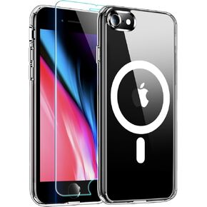 for iPhone SE Case 2022/2020 / iPhone 7/ iPhone 8 case[Compatible with Magsafe][Non-Yellowing] Slim Shockproof iPhone SE Phone Case Cover 4.7 Inch-Black