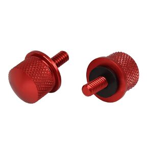 X AUTOHAUX 1/4''-20 Thread Motorcycle Red Aluminum Alloy Rear Seat Bolt Screw for Harley Davidson Touring Sportster Softail Dyna 1996-2017 2pcs