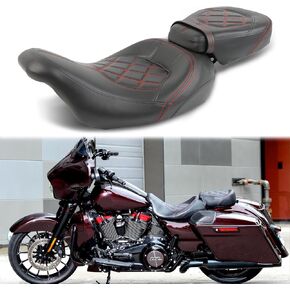 Rich Choices Low-Profile Driver Passenger Seat Pillion Set Compatible with Harley Touring Road King FLHR Street Glide FLHX Road Glide FLTRX CVO Street Glide FLHXSE Electra Glide Ultra Classic