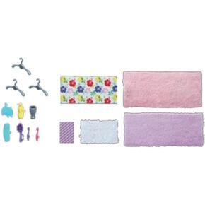 Replacement Parts for Barbie Dreamhouse Playset - GRG93 ~ Barbie Size Accessories ~ Bathroom Supplies, Blankets and Rugs