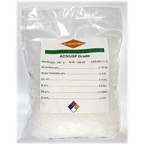 Potassium Iodide, USP Grade 100 Grams. Fine Crystals Powder, USP, 100%, Same Day Ship in Kuwait