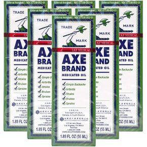 Axe Brand Medicated Oil (Muscle, Joint, and Backache Pain Relief) (1.89 fl oz) (6 Bottles) (Solstice)
