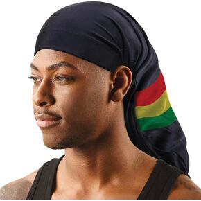 Titan Tea Tree & Coconut Treatment Spandex Dreadlock Cap Jumbo Stripe Headband Black