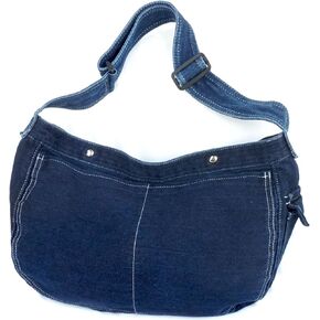 YunZh Denim Shoulder Bag for Women, Casual Style Lightweight Classic Retro Travel Shopper Hobo Bag