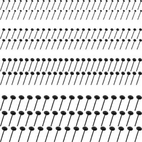JJHXSM 200pcs Mini Black Glass Eyes Kits 2/3/4/5mm Beans Needle Type Glass Eyes Balls for Dolls Toys Needle Felting Bears DIY Craft Tools